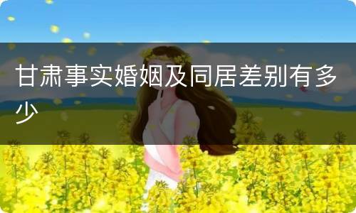 甘肃事实婚姻及同居差别有多少