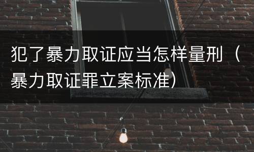 犯了暴力取证应当怎样量刑（暴力取证罪立案标准）