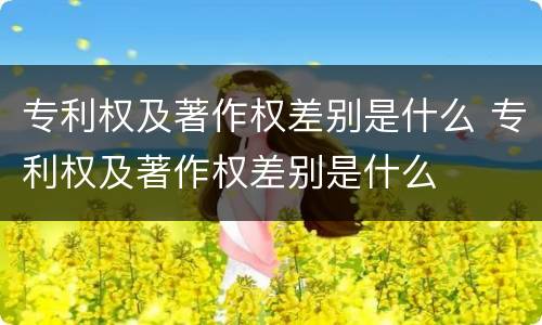 专利权及著作权差别是什么 专利权及著作权差别是什么