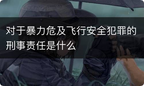 对于暴力危及飞行安全犯罪的刑事责任是什么