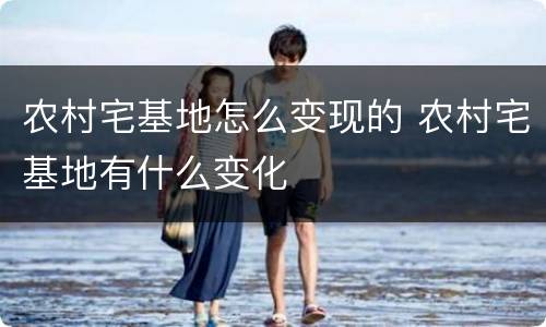 农村宅基地怎么变现的 农村宅基地有什么变化