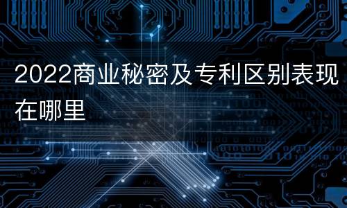 2022商业秘密及专利区别表现在哪里