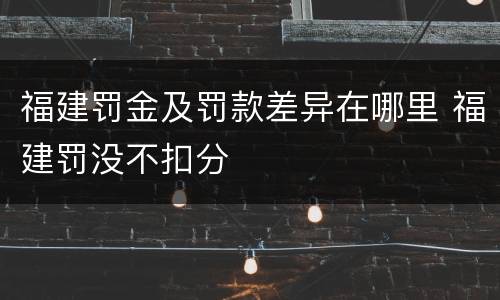 福建罚金及罚款差异在哪里 福建罚没不扣分