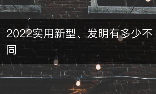 2022实用新型、发明有多少不同