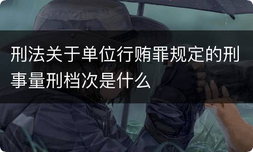 刑法关于单位行贿罪规定的刑事量刑档次是什么