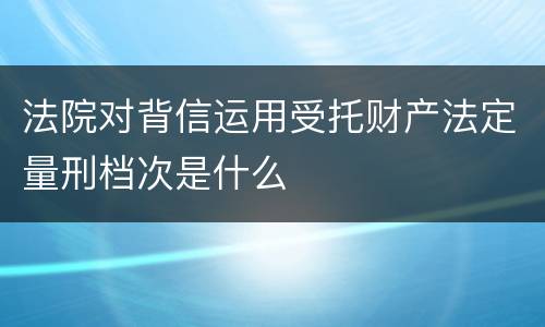 法院对背信运用受托财产法定量刑档次是什么