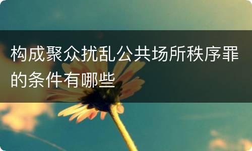 构成聚众扰乱公共场所秩序罪的条件有哪些