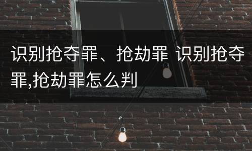 识别抢夺罪、抢劫罪 识别抢夺罪,抢劫罪怎么判