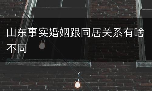 山东事实婚姻跟同居关系有啥不同