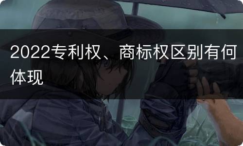 2022专利权、商标权区别有何体现