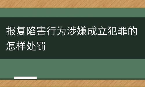 报复陷害行为涉嫌成立犯罪的怎样处罚