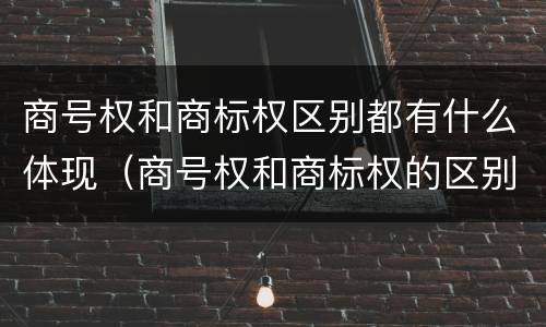 商号权和商标权区别都有什么体现（商号权和商标权的区别）