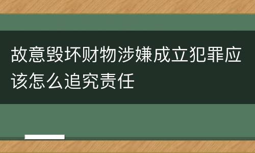 故意毁坏财物涉嫌成立犯罪应该怎么追究责任