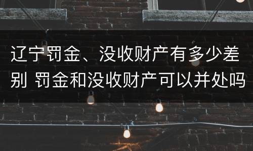 辽宁罚金、没收财产有多少差别 罚金和没收财产可以并处吗