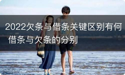 2022欠条与借条关键区别有何 借条与欠条的分别