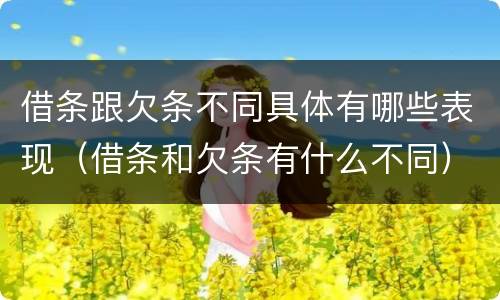 借条跟欠条不同具体有哪些表现（借条和欠条有什么不同）
