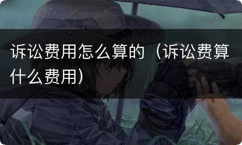 诉讼费用怎么算的（诉讼费算什么费用）