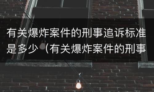 有关爆炸案件的刑事追诉标准是多少（有关爆炸案件的刑事追诉标准是多少条）