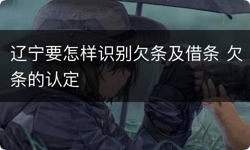 辽宁要怎样识别欠条及借条 欠条的认定