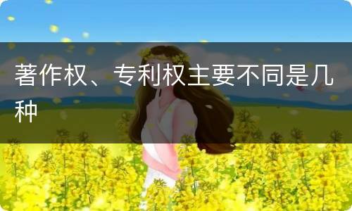 著作权、专利权主要不同是几种