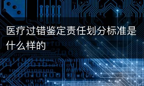 医疗过错鉴定责任划分标准是什么样的