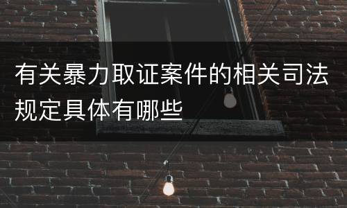 有关暴力取证案件的相关司法规定具体有哪些