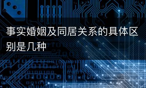 事实婚姻及同居关系的具体区别是几种
