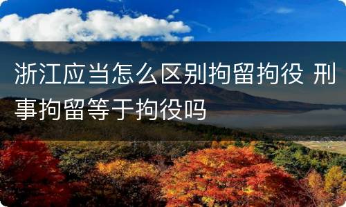 浙江应当怎么区别拘留拘役 刑事拘留等于拘役吗