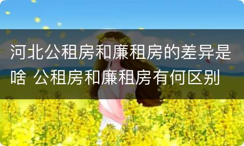 河北公租房和廉租房的差异是啥 公租房和廉租房有何区别