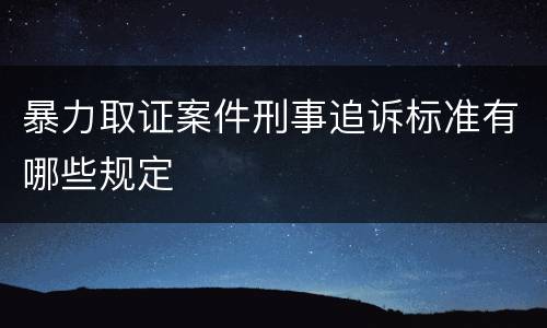 暴力取证案件刑事追诉标准有哪些规定