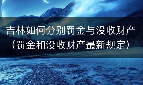 吉林如何分别罚金与没收财产（罚金和没收财产最新规定）