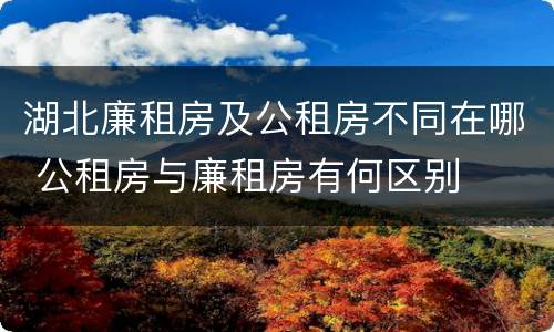 湖北廉租房及公租房不同在哪 公租房与廉租房有何区别