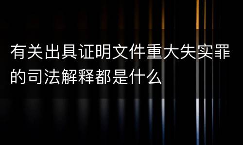 有关出具证明文件重大失实罪的司法解释都是什么