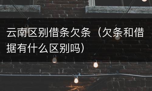 云南区别借条欠条（欠条和借据有什么区别吗）