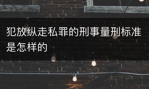 犯放纵走私罪的刑事量刑标准是怎样的