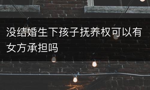 没结婚生下孩子抚养权可以有女方承担吗
