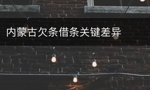 内蒙古欠条借条关键差异