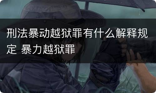 刑法暴动越狱罪有什么解释规定 暴力越狱罪