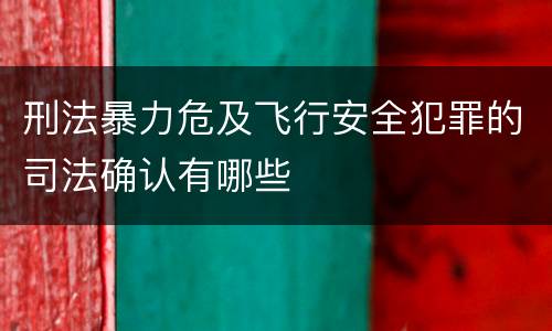 刑法暴力危及飞行安全犯罪的司法确认有哪些