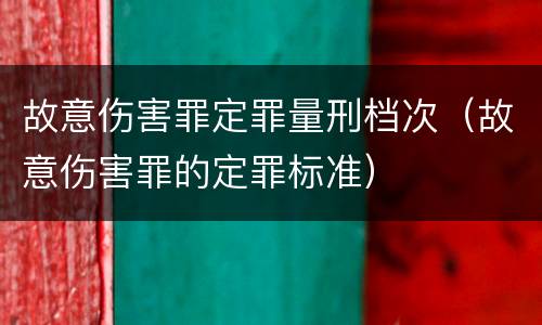 故意伤害罪定罪量刑档次（故意伤害罪的定罪标准）