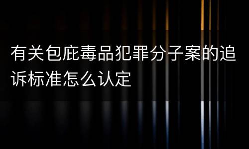 有关包庇毒品犯罪分子案的追诉标准怎么认定