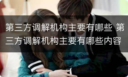 第三方调解机构主要有哪些 第三方调解机构主要有哪些内容