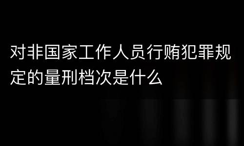 对非国家工作人员行贿犯罪规定的量刑档次是什么