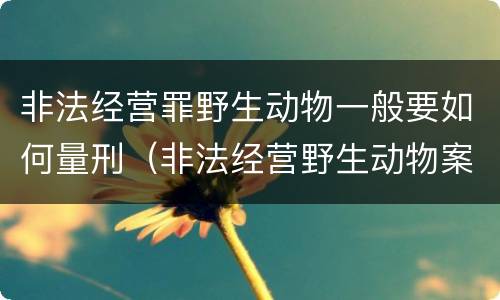 非法经营罪野生动物一般要如何量刑（非法经营野生动物案最新立案标准和量刑）