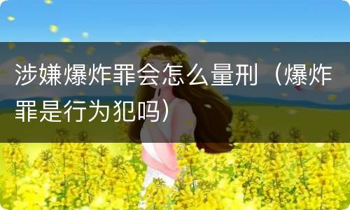涉嫌爆炸罪会怎么量刑（爆炸罪是行为犯吗）