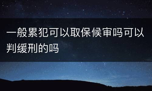 一般累犯可以取保候审吗可以判缓刑的吗