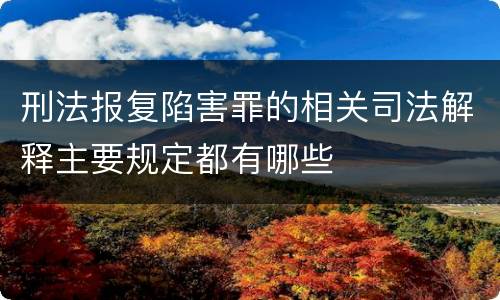刑法报复陷害罪的相关司法解释主要规定都有哪些