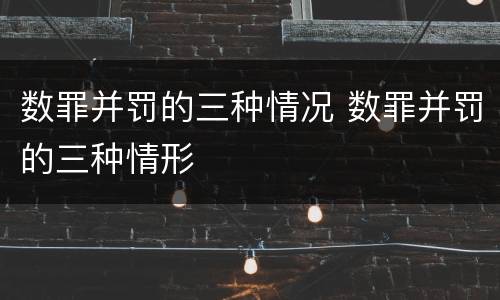 数罪并罚的三种情况 数罪并罚的三种情形