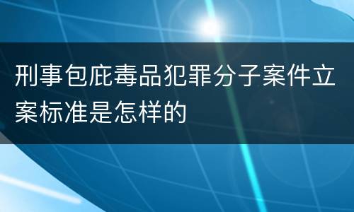 刑事包庇毒品犯罪分子案件立案标准是怎样的