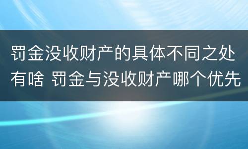 罚金没收财产的具体不同之处有啥 罚金与没收财产哪个优先